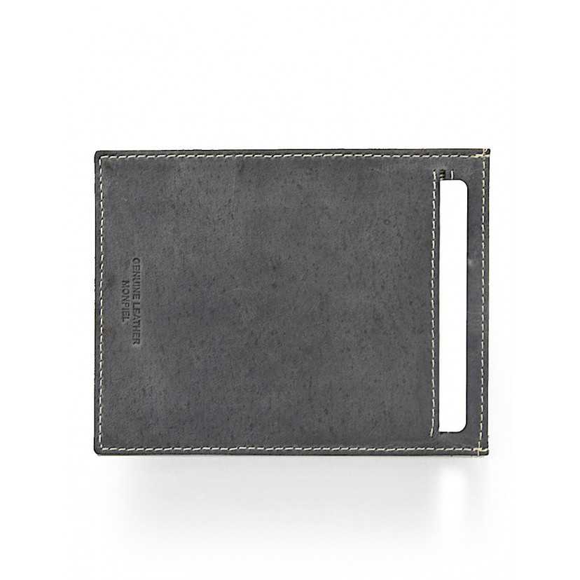 Capa de passaporte masculina em couro azul, vista horizontal sobre fundo branco - MONPIEL