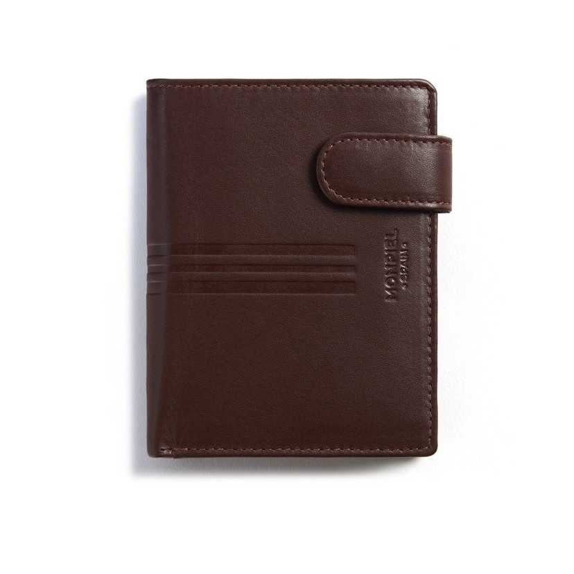 Premium quality Mountain Brown leather wallet Front MONPIEL