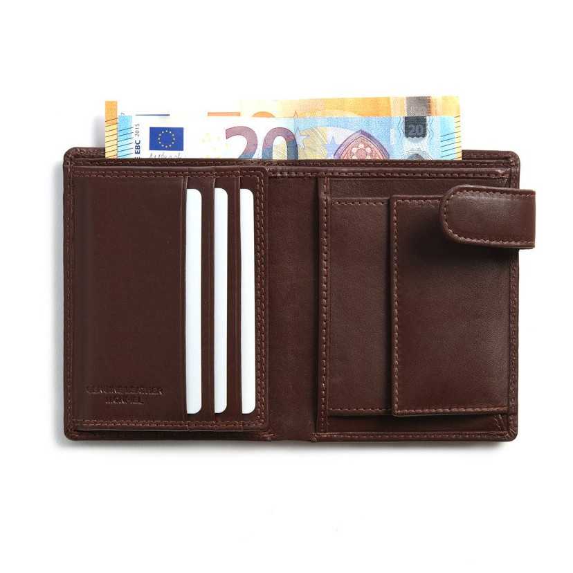 Premium quality Mountain Brown leather wallet Interior MONPIEL