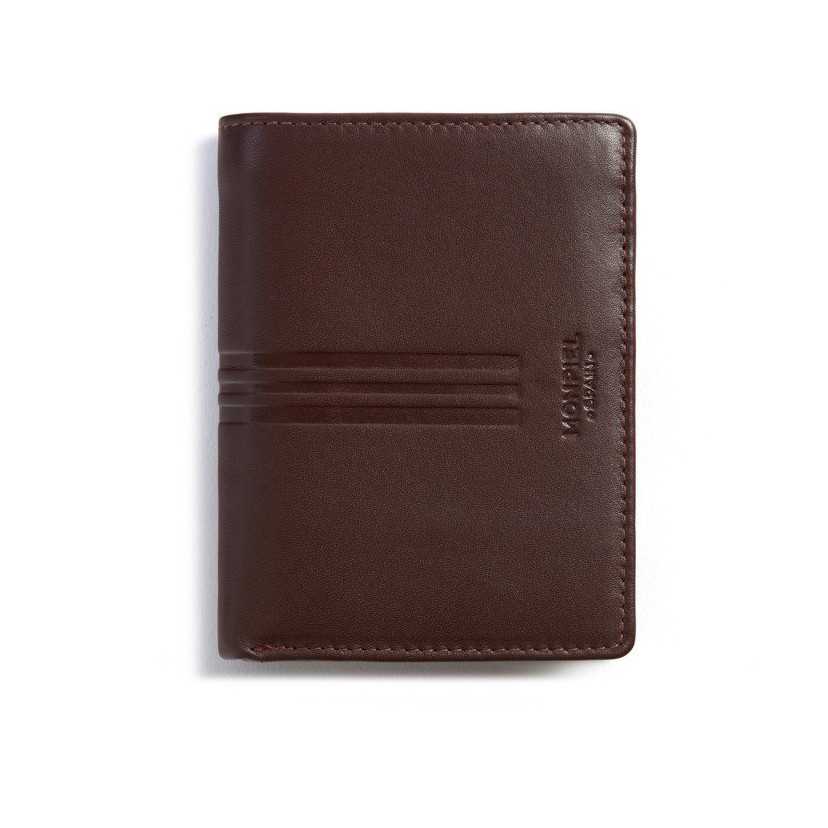 Classic Leather Wallet with Interior Clasp Mountain Brown Front