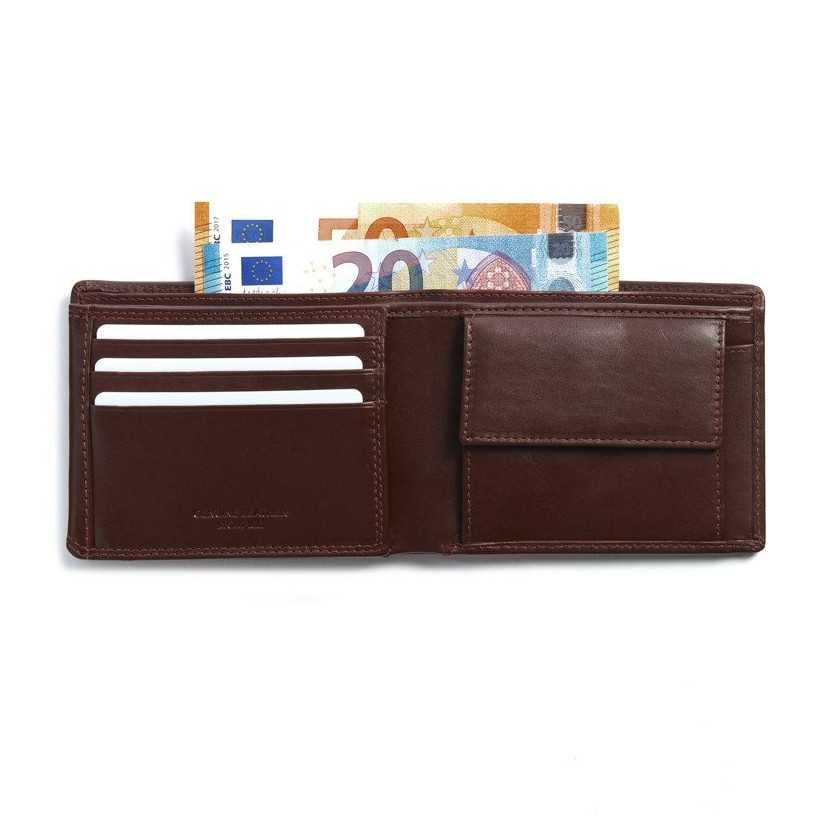 Large American Mountain Brown Leather Wallet Interior