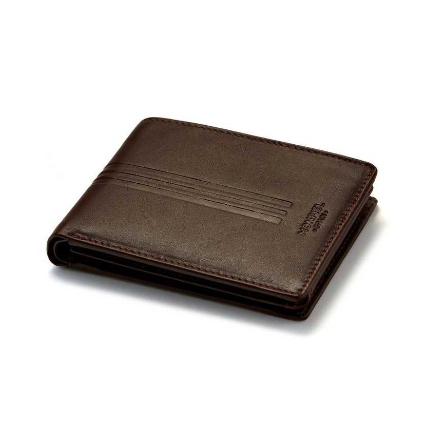 Large American Mountain Brown Leather Wallet Perspective