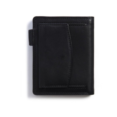 Lederbrieftasche mit Außengeldbörse und Sky Black Verschluss Front - MONPIEL 2