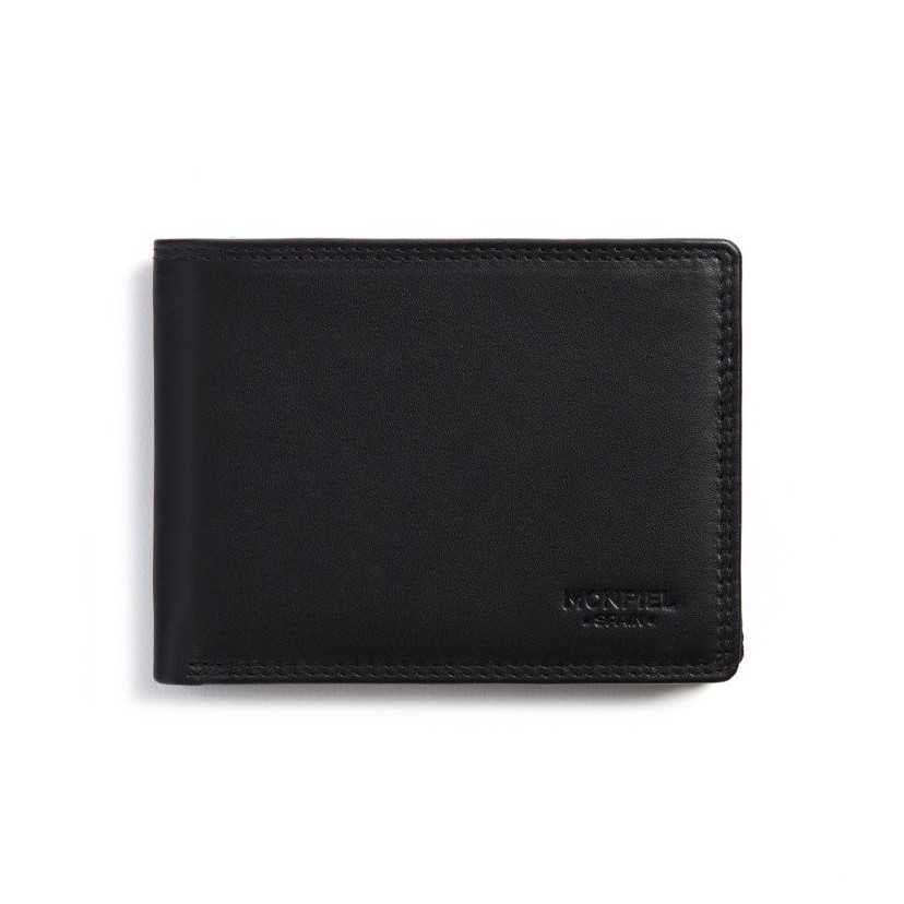 Large American wallet with Sky Black Front coin purse