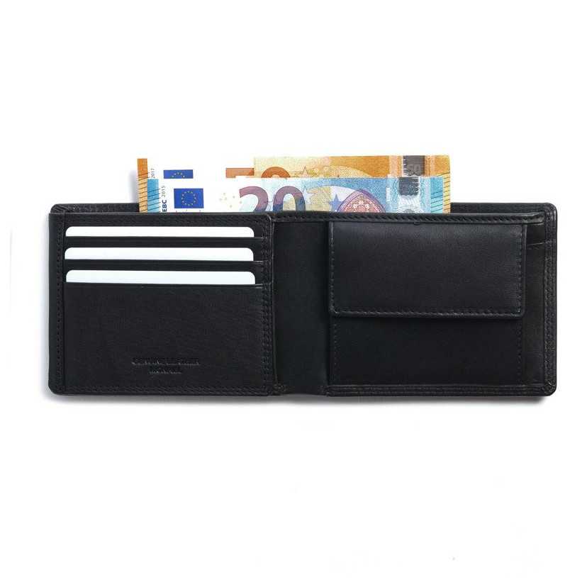 Grand portefeuille américain avec porte-monnaie Sky Noir Intérieur.