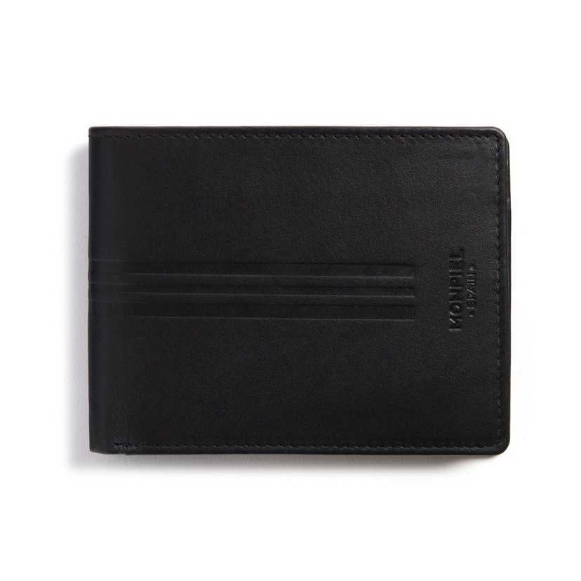 Large American Mountain Black Front Leather Wallet