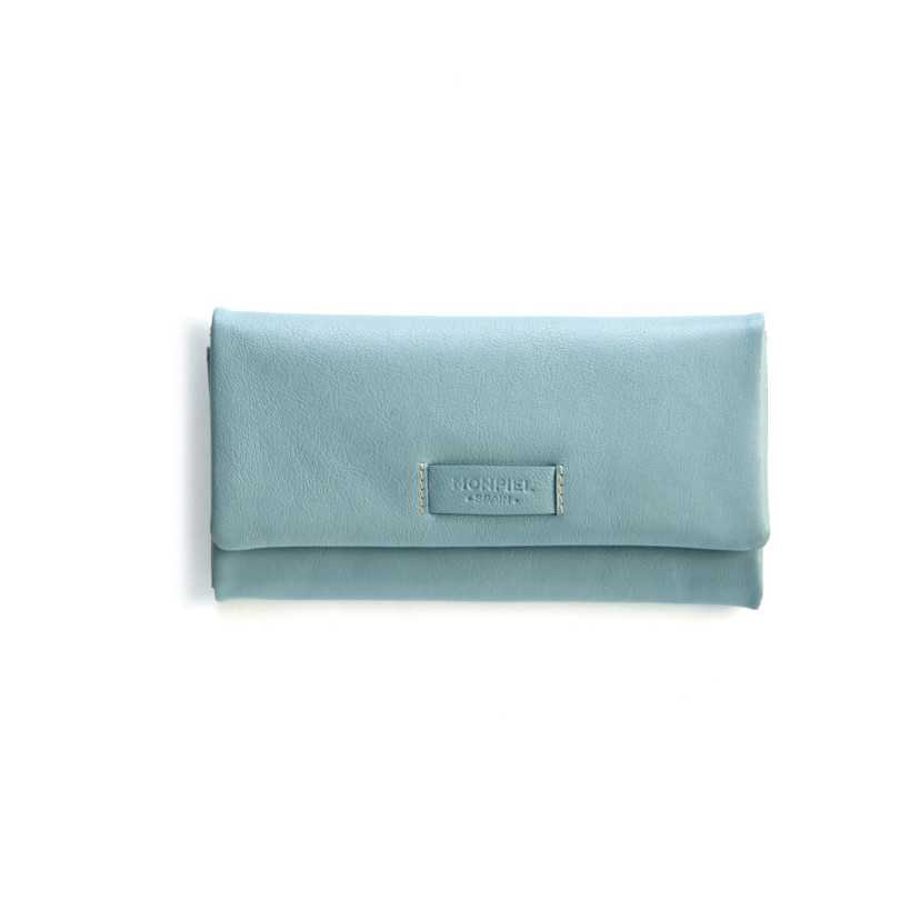 "L" Plain Blue Front Wallet Purse.