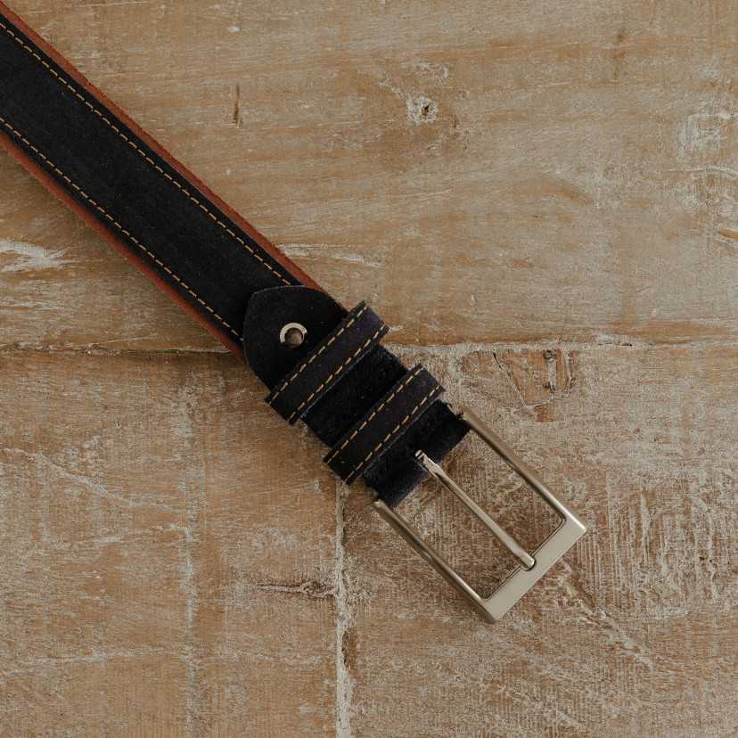 Man suede leather belt