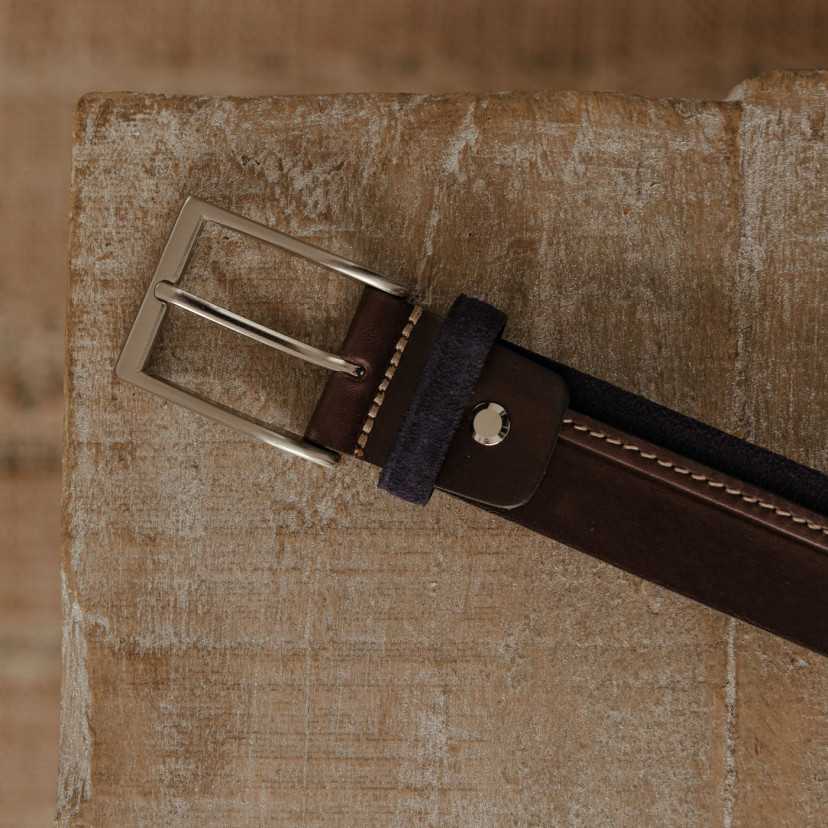 Cowhide and suede Leather Belt