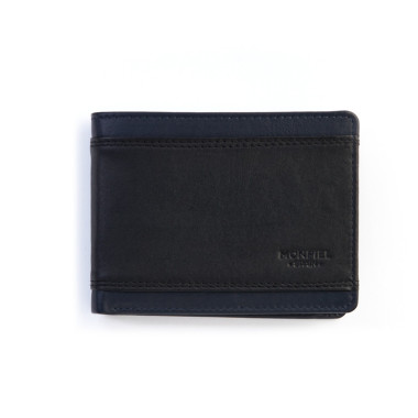 American leather wallet with coin pocket and cardholder in brown, front view, on a white background - MONPIEL 2