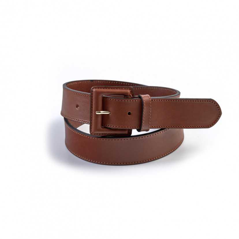 Large ceinture en cuir avec boucle doublée
