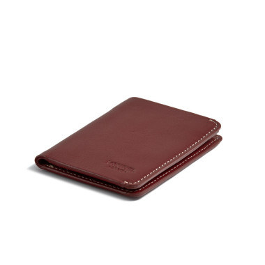 Small men's leather wallet in Havana, front view on a white background - MONPIEL 2