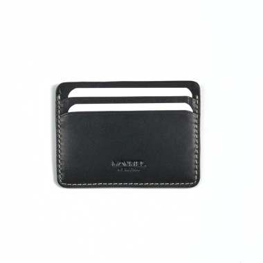 Mini porte-cartes en cuir havane, vue de face, sur fond blanc - MONPIEL 2
