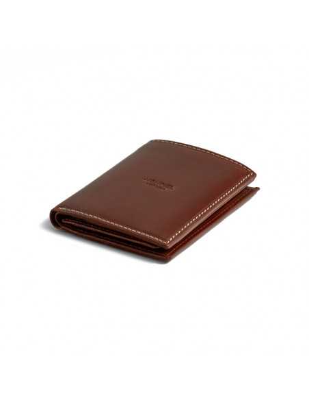 Simple wallet with central logo in tan, shown in perspective on a white background - MONPIEL