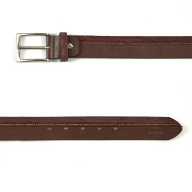 Navy vaquetilla and suede belt, shown from the front on a white background - MONPIEL 2
