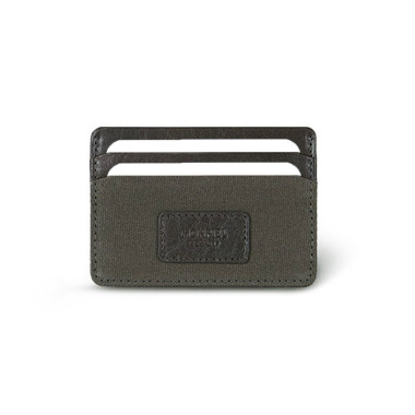 Green sport leather cardholder, shown from the front on a white background - MONPIEL 2
