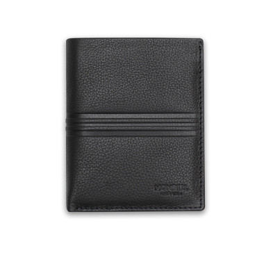 Porte-billets basique en cuir couleur havane, vue de face sur fond blanc - MONPIEL 2