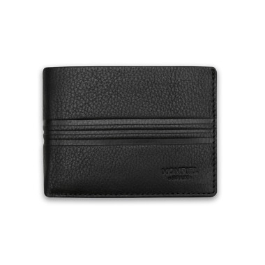 Cartera americana pequeña con monedero cuero en color habana con vista frontal sobre fondo blanco - MONPIEL 2