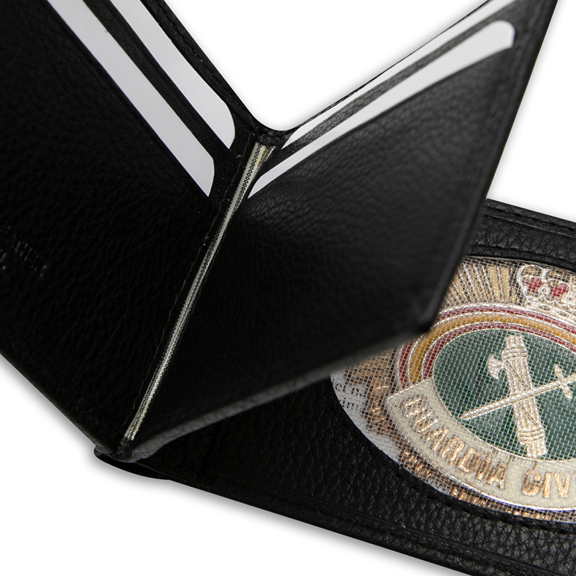 Black Leather Police Badge Holder Wallet