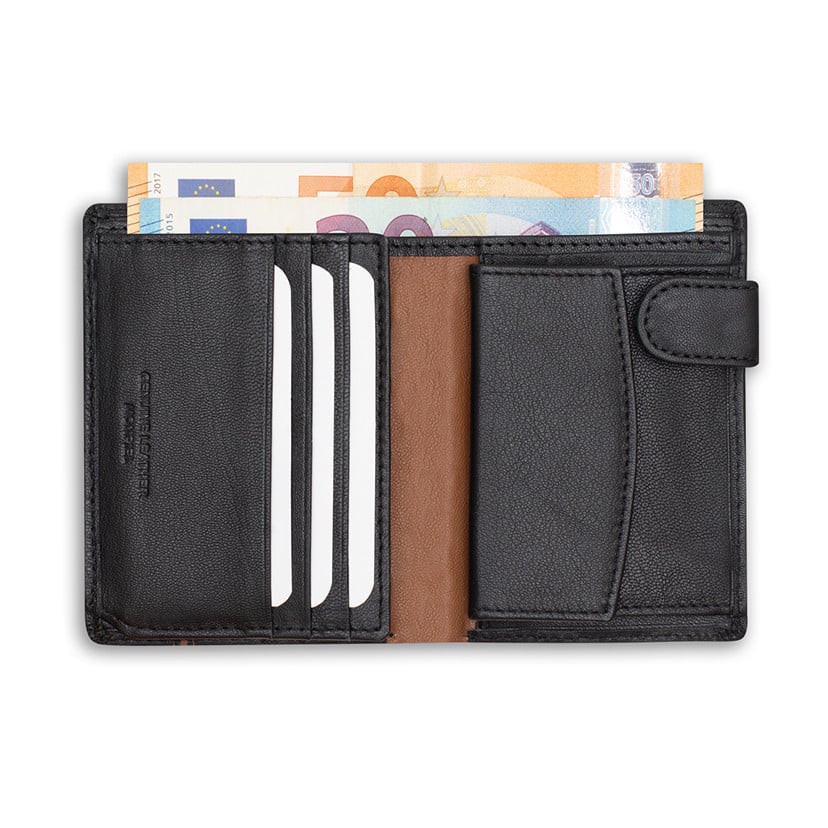 Wallet with Brooch and Purse side stripe