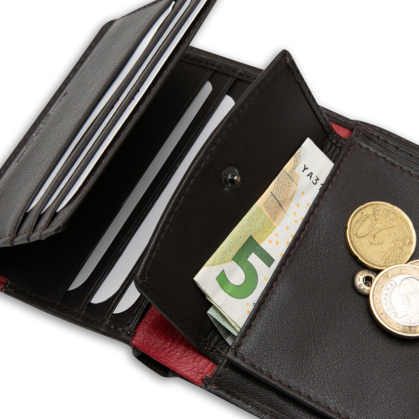 Wallet with Brooch and Flag Coin Purse