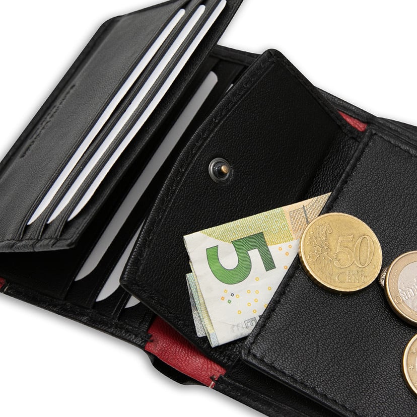 Wallet with Brooch and Flag Coin Purse