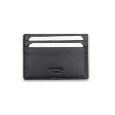Magic leather cardholder in Havana color, front view, on a white background - MONPIEL 2