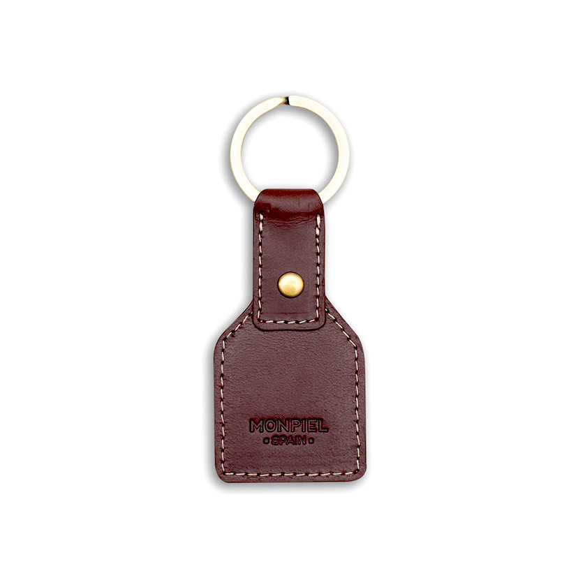 Porte-clés en cuir carré
