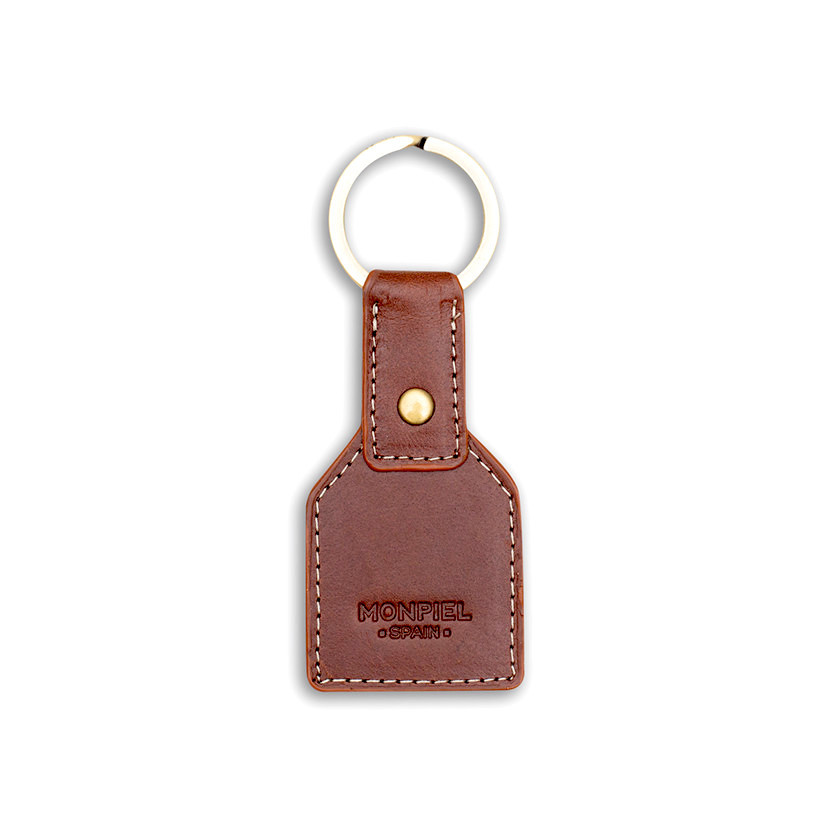 Square Leather Keychain