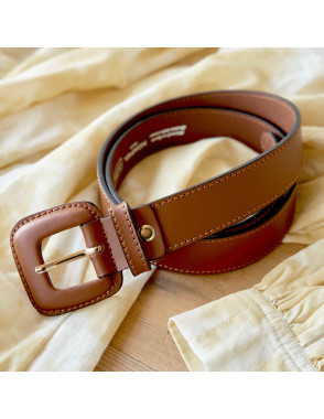 Buckle leather belt - Woman