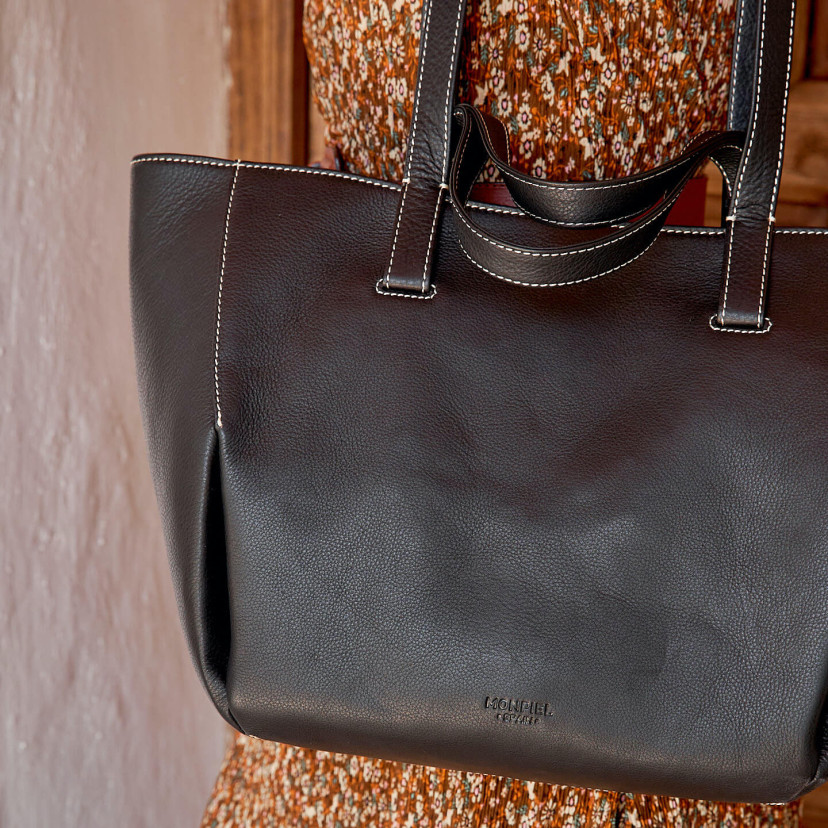 Borsa a cesto in pelle