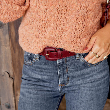 Leather belt Woman with... 2