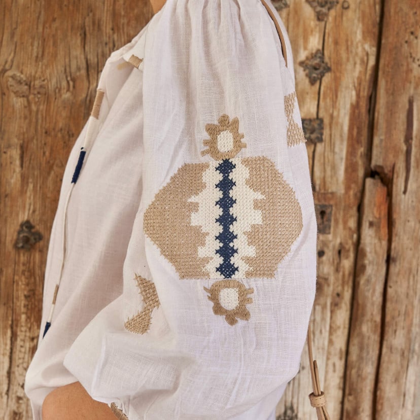Hand-Embroidered Ethnic Shirt