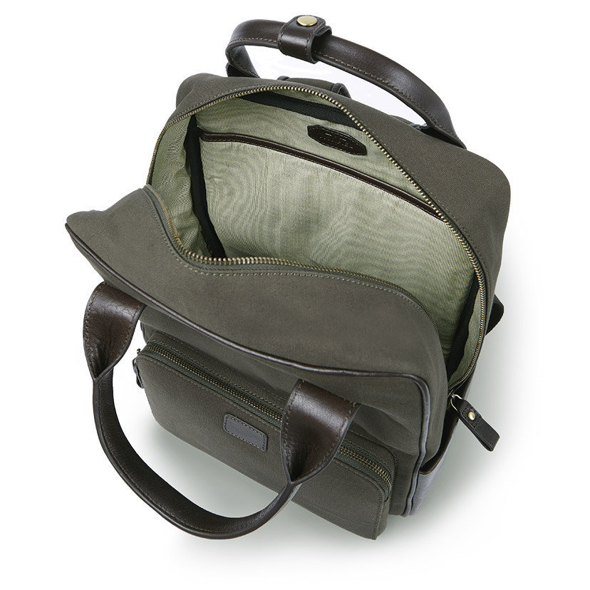 Leather and Canva Sport Backpack Green
