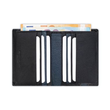 Havana leather wallet with rubber detail, front view on a white background - MONPIEL 2