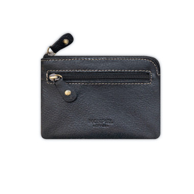 Havana leather coin purse for men, front view, on a white background - MONPIEL 2