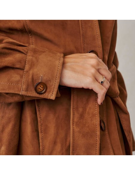 Trench en Daim Camel | MONPIEL