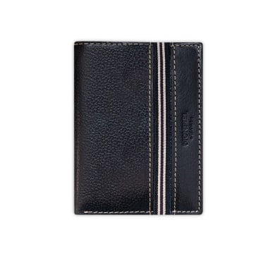 Havana leather wallet with rubber detail, front view on a white background - MONPIEL 2