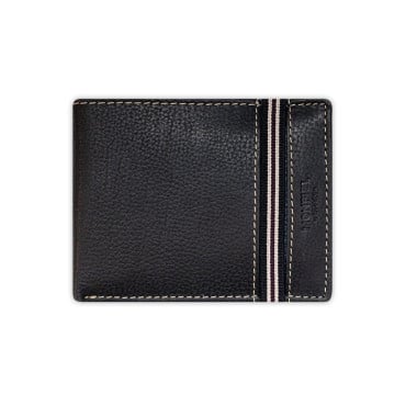 Havana leather wallet with coin purse and rubber detail, front view on a white background - MONPIEL 2