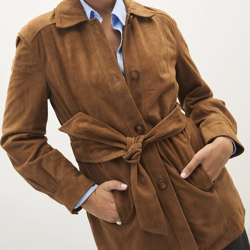 Camel Suede Trench