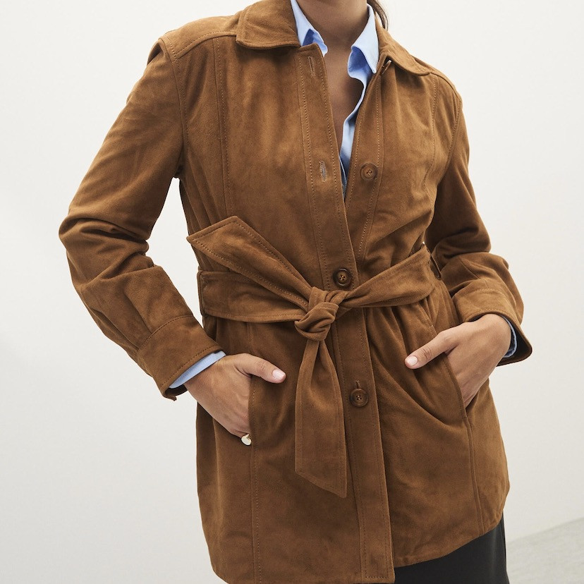 Camel Suede Trench