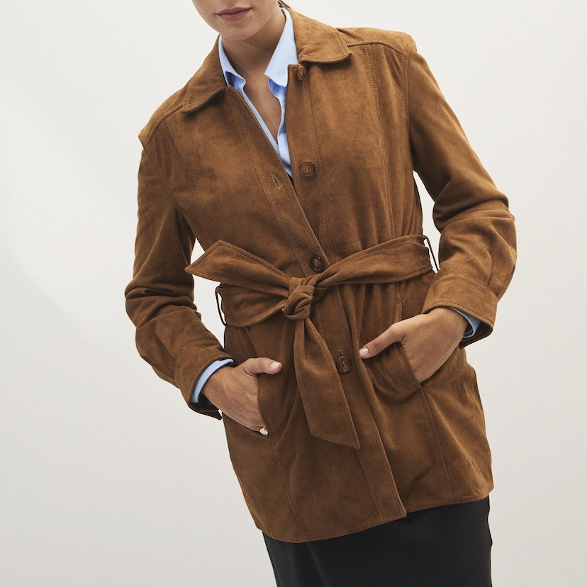 Camel Suede Trench