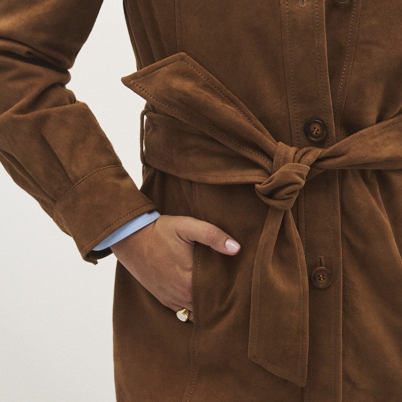 Camel Suede Trench