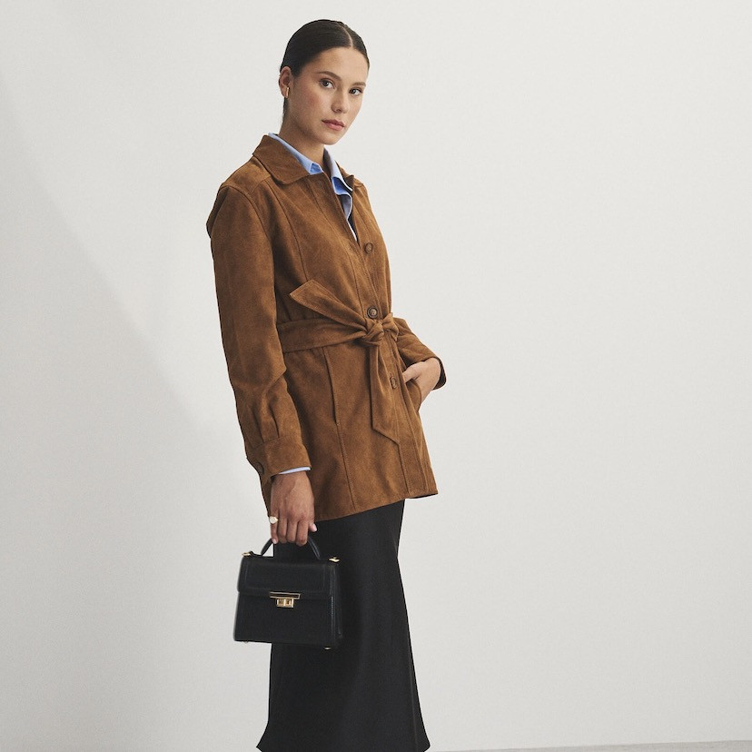 Camel Suede Trench