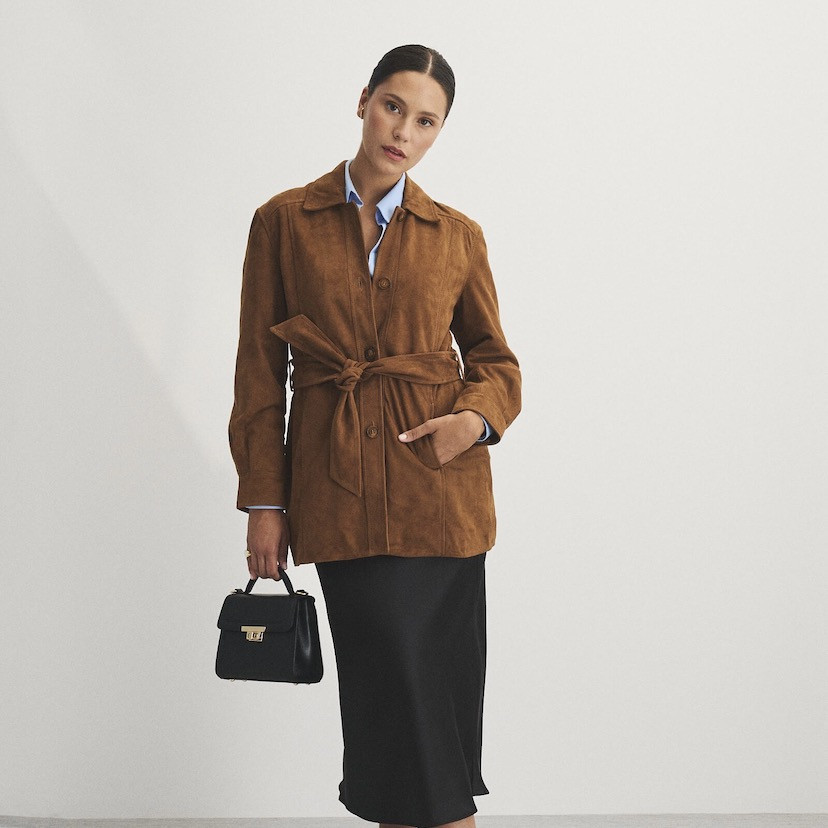 Camel Suede Trench