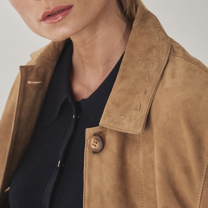 Veste en Cuir pour Femme avec Coutures