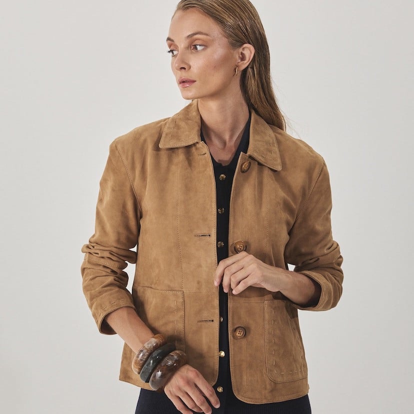 Veste en Cuir pour Femme avec Coutures