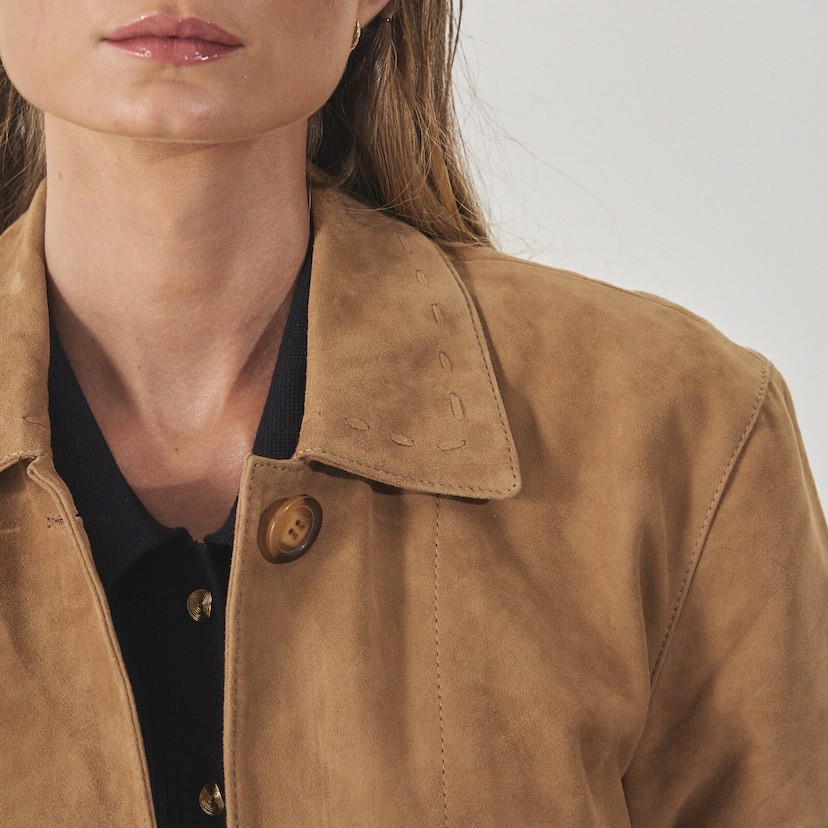 Veste en Cuir pour Femme avec Coutures