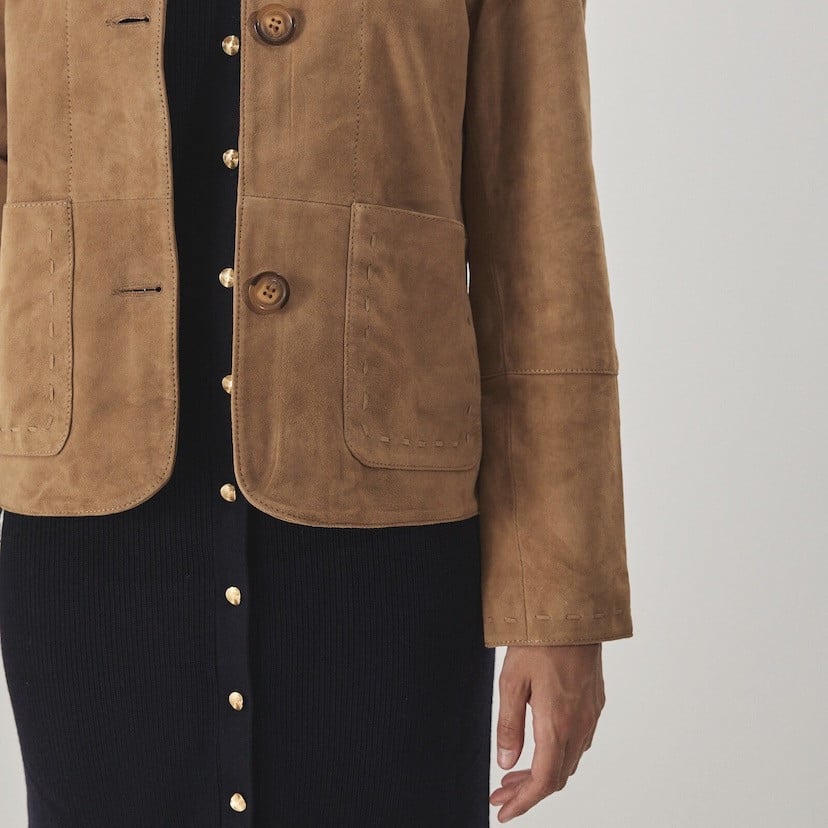 Veste en Cuir pour Femme avec Coutures