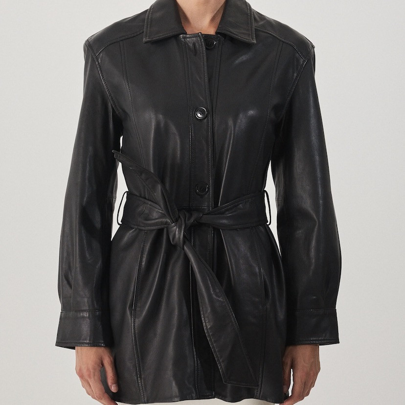 Black Leather Trench